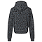 LADIES TRIBLEND CROPPED HOOD BLACK LEOPARD TRIBLEND