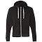 TRI-BLEND FULL ZIP FLEECE HOOD BLACK SOLID